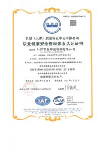 職業(yè)健康體系證書